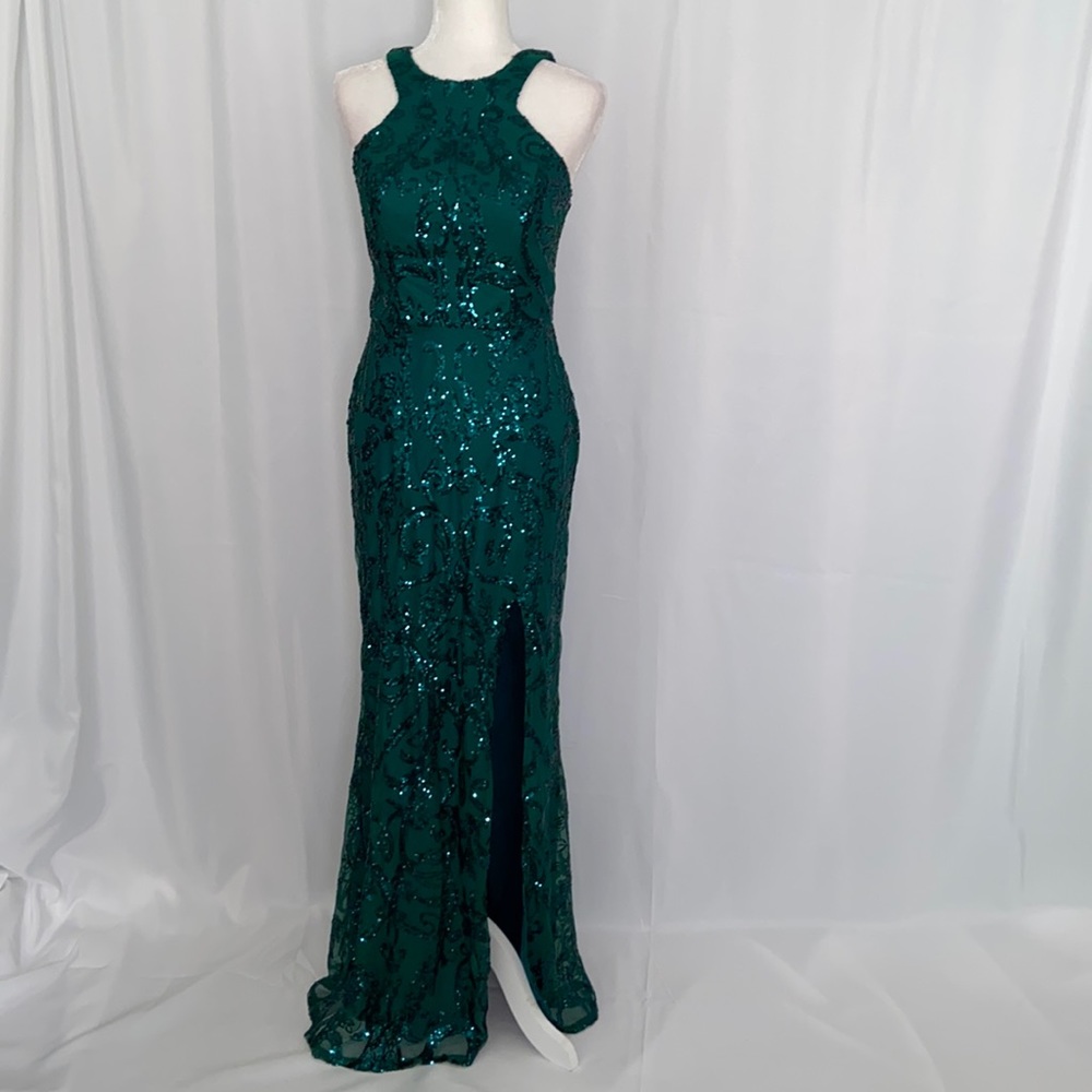 City Vibe Sleeveless High-Neck Sequin Pattern Long - Picture 6 of 11